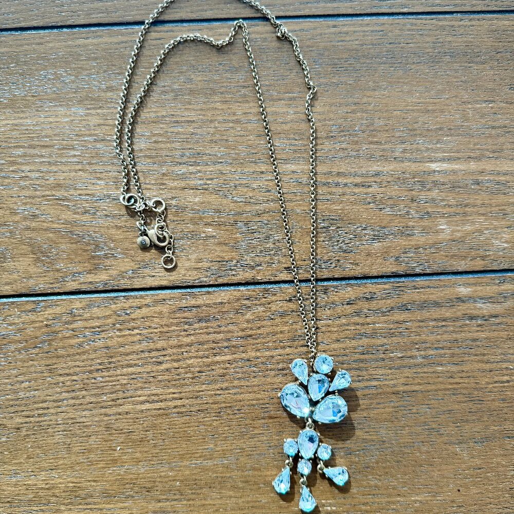 J.Crew long crystal pendant necklace
